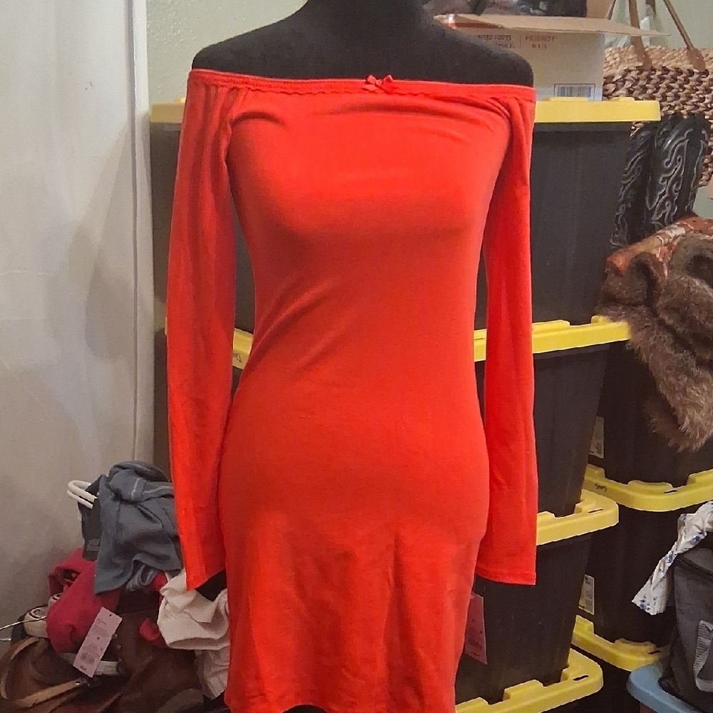 Wild Fable Red Off The Shoulder Dress Size Medium
